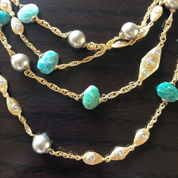 🆕 ALEXIS BITTAR Faceted Amazonite Necklace💥 - Picture 3 of 11